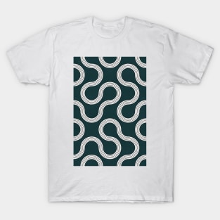 My Favorite Geometric Patterns No.35 - Green Tinted Navy Blue T-Shirt